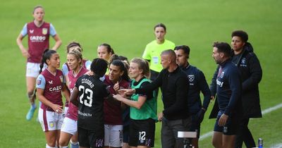 Aston Villa v West Ham Women in chaos as player hits opponent and manager red carded