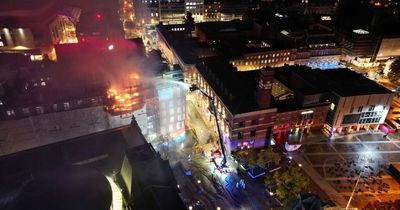 Leeds fire latest as aerial images show huge flames with ten fire crews battling blaze