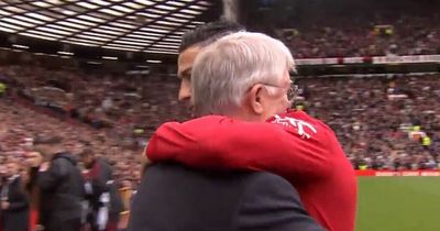 Cristiano Ronaldo and Sir Alex Ferguson share warm embrace as Man Utd star given award