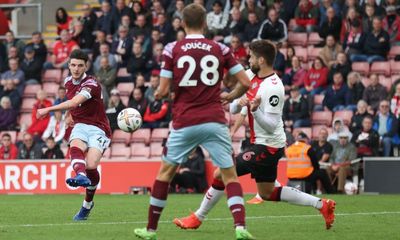 Rice secures draw for West Ham at Southampton after Perraud’s opener