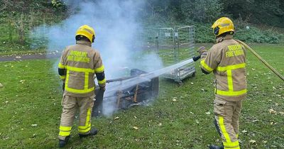 Dublin firefighters tackle furniture blaze on green area as they give stark Halloween warning