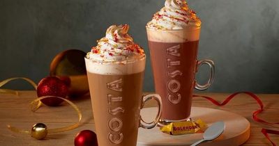 Costa Coffee unveils its Christmas menu including Toblerone hot chocolate and latte