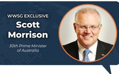 Scott Morrison promoted as ‘true definition of a leader’ in new globetrotting speaking gig