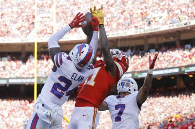 Bills rookie CB Kaiir Elam picks off Patrick Mahomes in the end zone