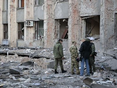 A rocket struck a mayor's office in Donetsk, an area controlled by separatists