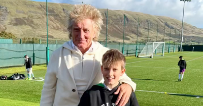 Rod Stewart washes Celtic kits as he visits training ground with son