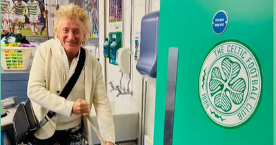 Rod Stewart visits Celtic training ground and 'helps' with the laundry