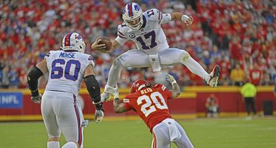 The photos of Josh Allen’s unreal hurdle are so good from every angle