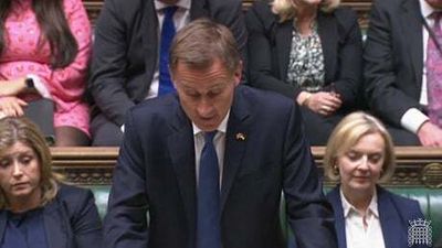 Watch: Jeremy Hunt warns of tough spending decisions as he tears up Liz Truss’s plan