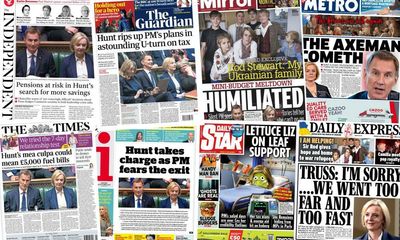 ‘The ghost PM’: what the papers say about Liz Truss’s hold on power