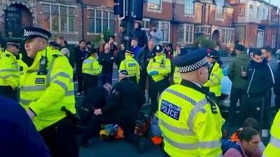 Watch: Just Stop Oil activists block A4 near Barons Court Tube