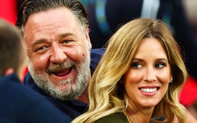 Russell Crowe and American Britney Theriot hit the Rome red carpet for the first time as a couple