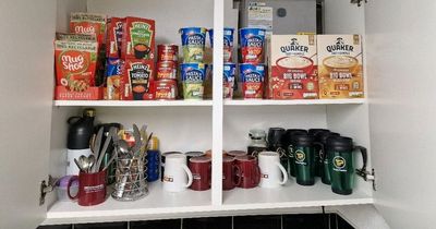 Builders' merchants stock cupboard with Cup-a-Soups to help hungry staff