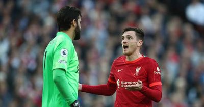 Andy Robertson claims Liverpool players have "let down" Alisson this season