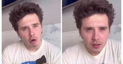 Brooklyn Beckham in tears after trying viral One Chip Challenge that comes with a warning