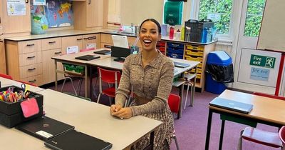 Rochelle Humes has 'magical' return to old school and leaves sweet note in classroom