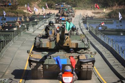 U.S., S.Korean troops stage river-crossing drills as North Korea protests