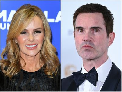 ‘It was donated’: Jimmy Carr’s hair transplant mocked by Amanda Holden