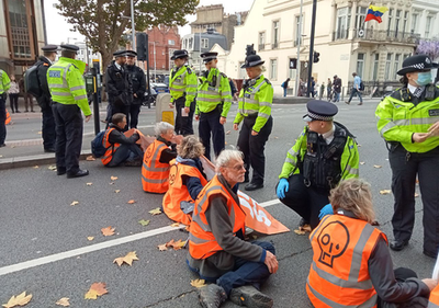 Just Stop Oil protesters block traffic outside V&A and Natural History museums