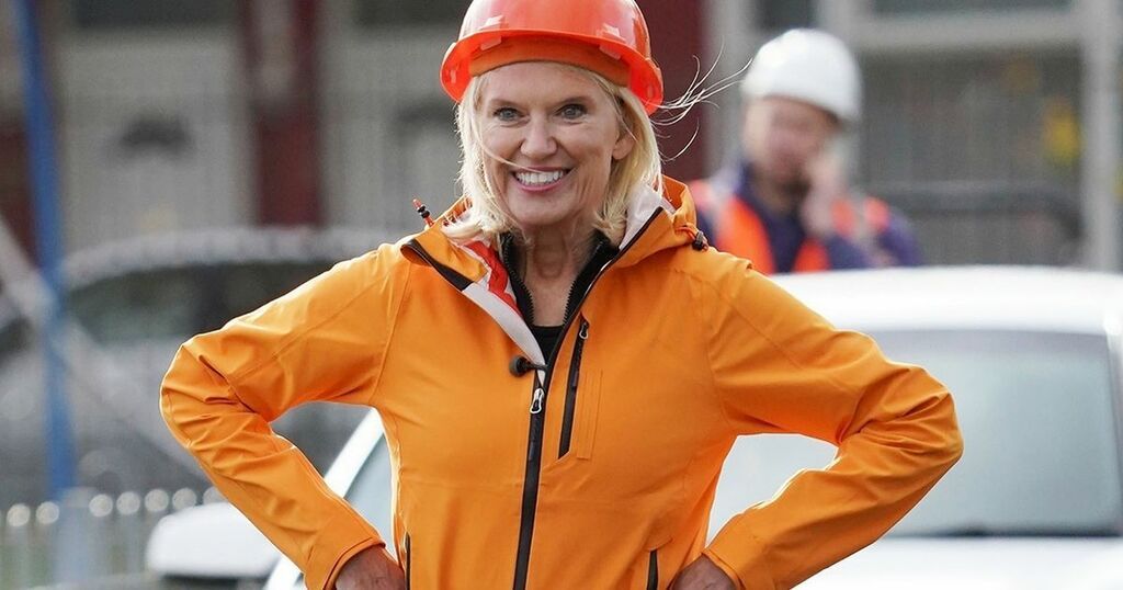 Anneka Rice Declan Rice Anneka Rice dons hard hat to film Challenge Anneka…