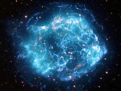Look! Fresh NASA image shows a chaotic blue blob supernova remnant