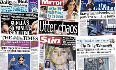 ‘Utter chaos’: what the papers say as Suella Braverman quits and Liz Truss faces more turmoil