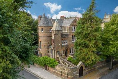 Gothic ‘mini castle’ in Hampstead with turrets, marble floors and gold panelled walls to rent for £20k pcm