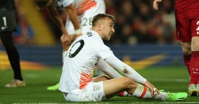 Jarrod Bowen misses golden Liverpool chance as Flynn Downes earns long-awaited West Ham debut