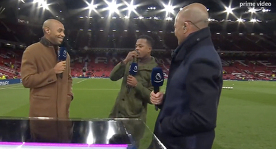 Watch Patrice Evra stun Thierry Henry and Roberto Martinez by EATING Old Trafford grass before Man United game