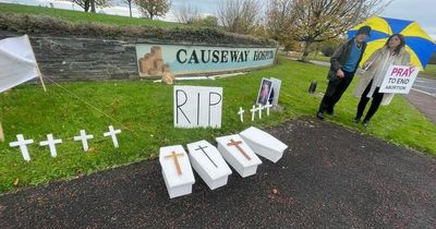 Causeway hospital abortion protest with small coffins slammed as "abhorrent"