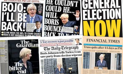 ‘Will Boris bounce back?’: what the papers say as Liz Truss quits and Tories search for new leader