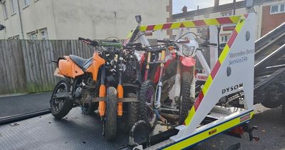 Three men and boy, 15, arrested as stolen motorbikes seized