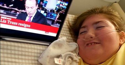 Incredible moment 12-year-old girl with cerebral palsy smiles as she learns Liz Truss has resigned