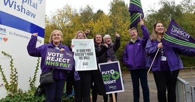 NHS workers rally outside Lanarkshire hospital as possibility of strike action looms over pay