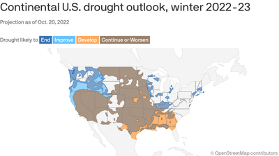 Rare "triple-dip" La Niña, climate change to expand drought across U.S. this winter