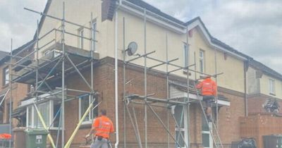 Mum baffled as scaffolding put around her house - but it was meant for neighbour