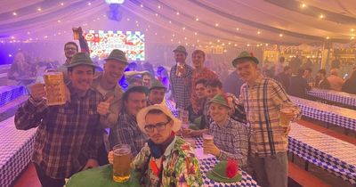Revellers kick off their weekend with German beer and sausages at Newcastle's Oktoberfest