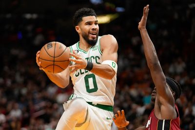 Celtics at Heat: Boston hangs on, beats Miami 111-104 despite late Jaylen Brown foul trouble