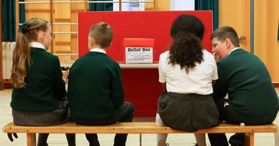 Poleglass primary school children take part in special election campaign