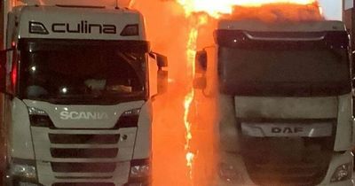 West Lothian Tesco lorries burst into flames as fire crews race to local depot