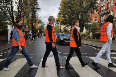 Just Stop Oil activists block iconic Abbey Road crossing