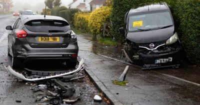 Edinburgh driver in stolen car crashes into vehicles on quiet street then flees scene