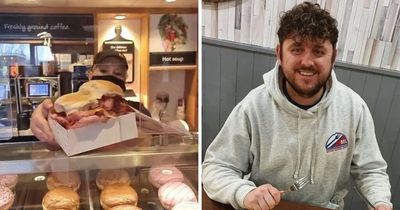 North East dad orders 'UK's biggest bacon butty' from Greggs with whopping 51 rashers