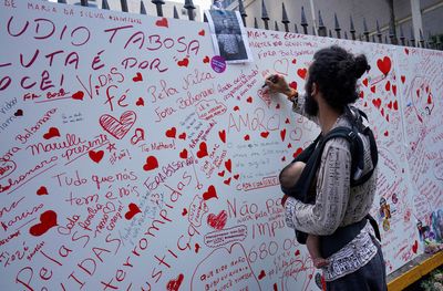 Brazilians honor coronavirus victims in Sao Paulo homage