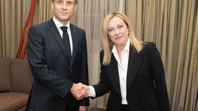 Italy's prime minister meets Emmanuel Macron on her first day in office
