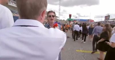 Brad Pitt awkwardly snubs Martin Brundle during US Grand Prix grid walk
