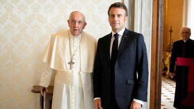 France's Macron arrives in Vatican City, meets Pope Francis for the third time