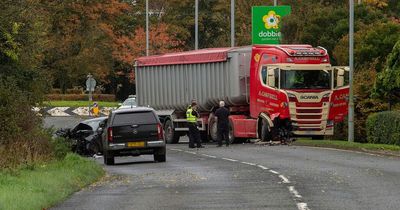 Two women rushed to hospital after horror lorry crash on Ayrshire road