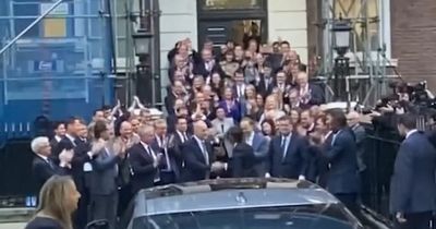 Awkward moment Rishi Sunak 'snubs' Matt Hancock as he arrives at Conservative HQ