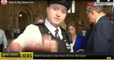 Parliament security interrupts Sky News interview as Greenpeace begin protest
